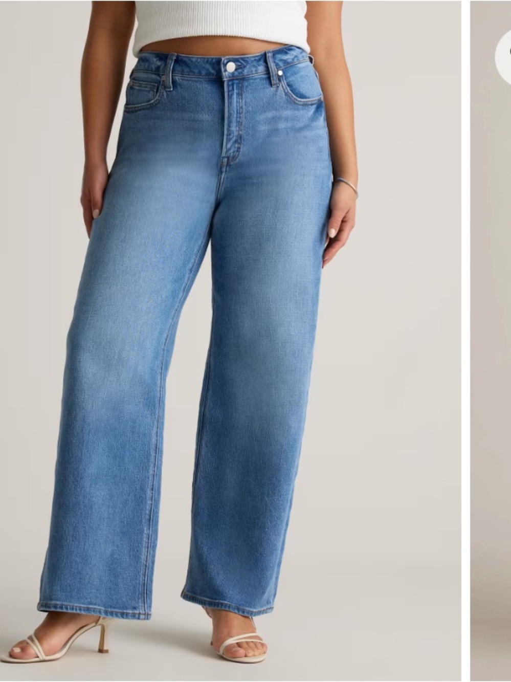 Quince Bella Stretch Relaxed Straight Jeans Atlantic Blue - Size 12 Extra Short